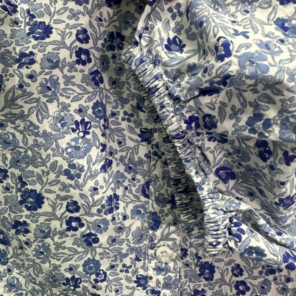 APIECE APART Mini Mitte Dress Blue Floral Babydoll Organic Cotton Ruffle Size XS - Picture 8 of 8